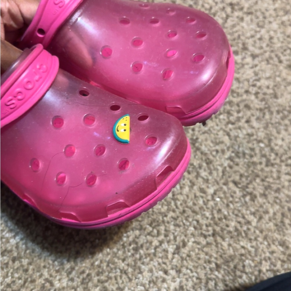 CROCS Kids Pink Sandals with Watermelon Charm